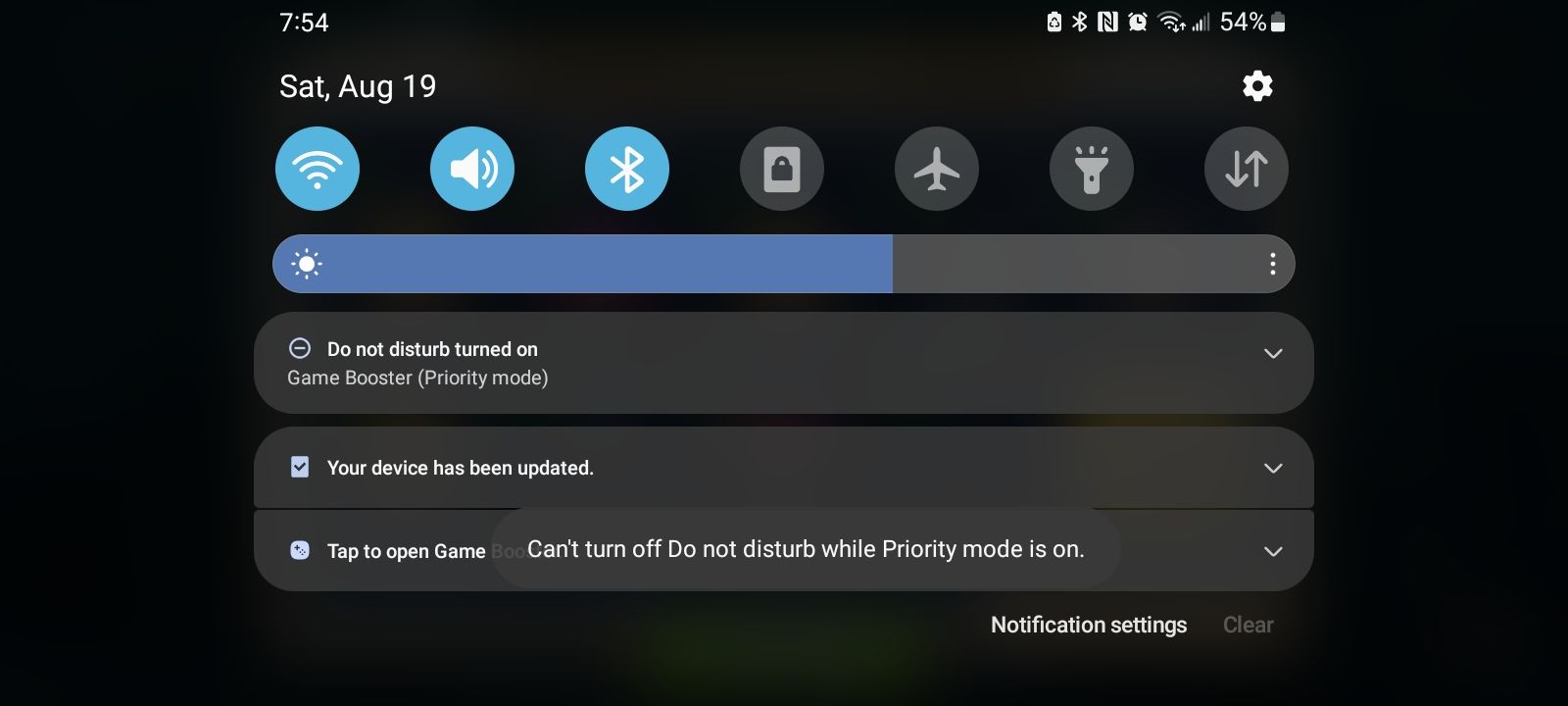 turn off priority mode samsung game launcher