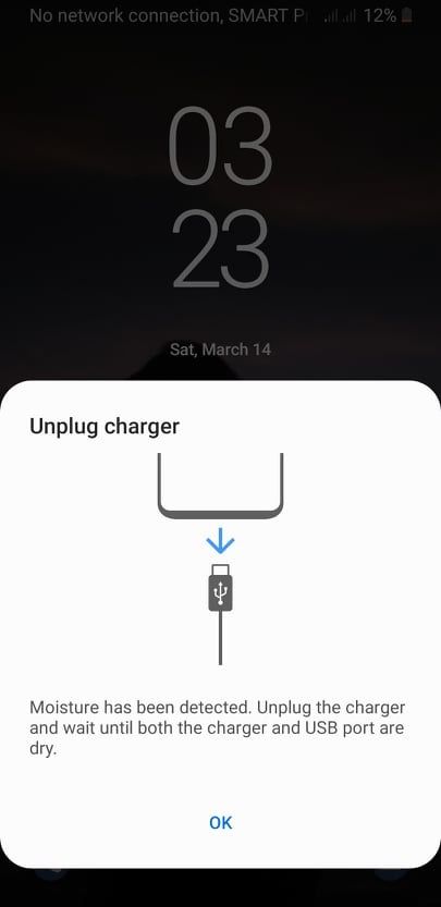 Solved: Moisture detected in charging port s9 - Samsung Community - 1150246