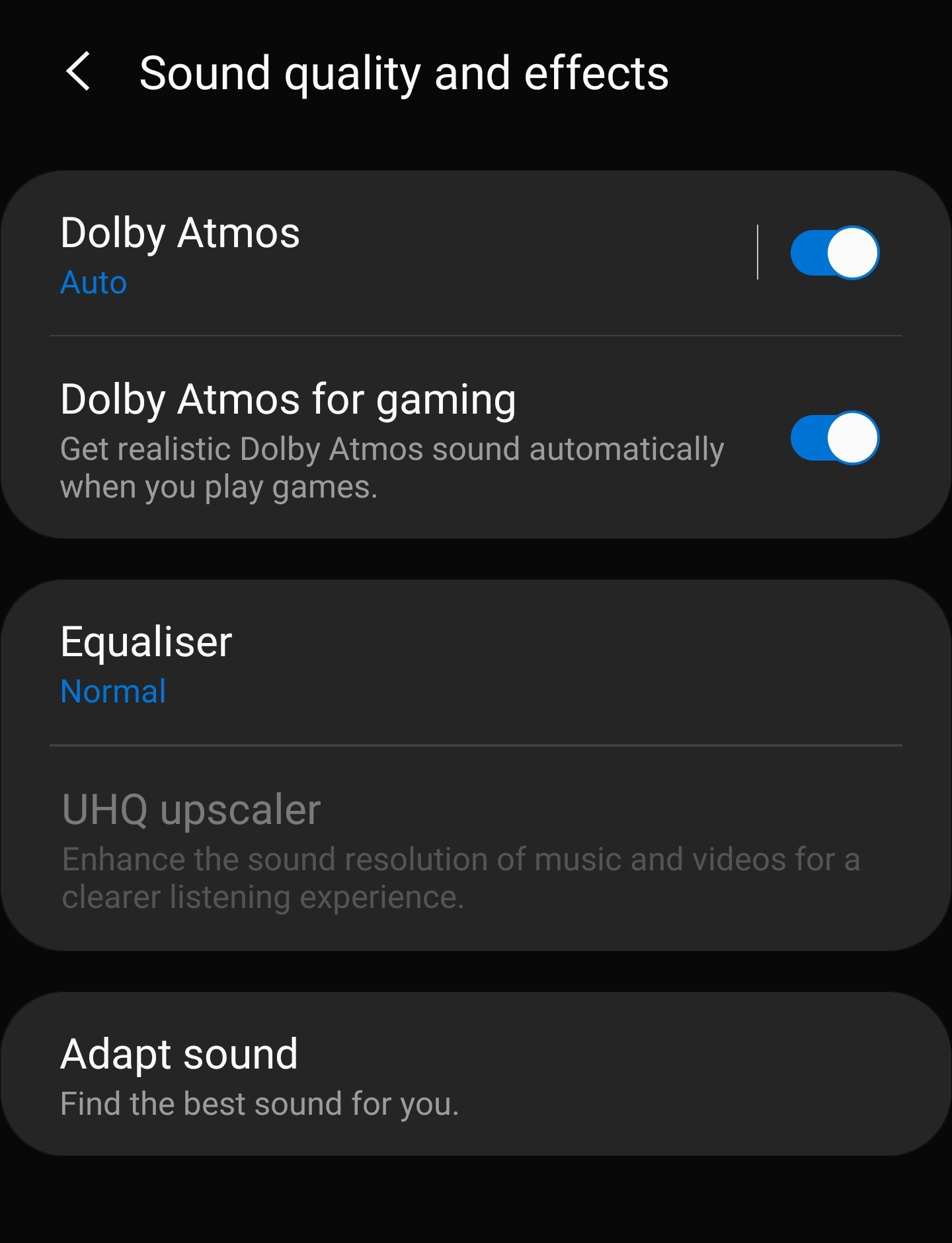 UHQ upscaler greyed out - Samsung Community - 1150342