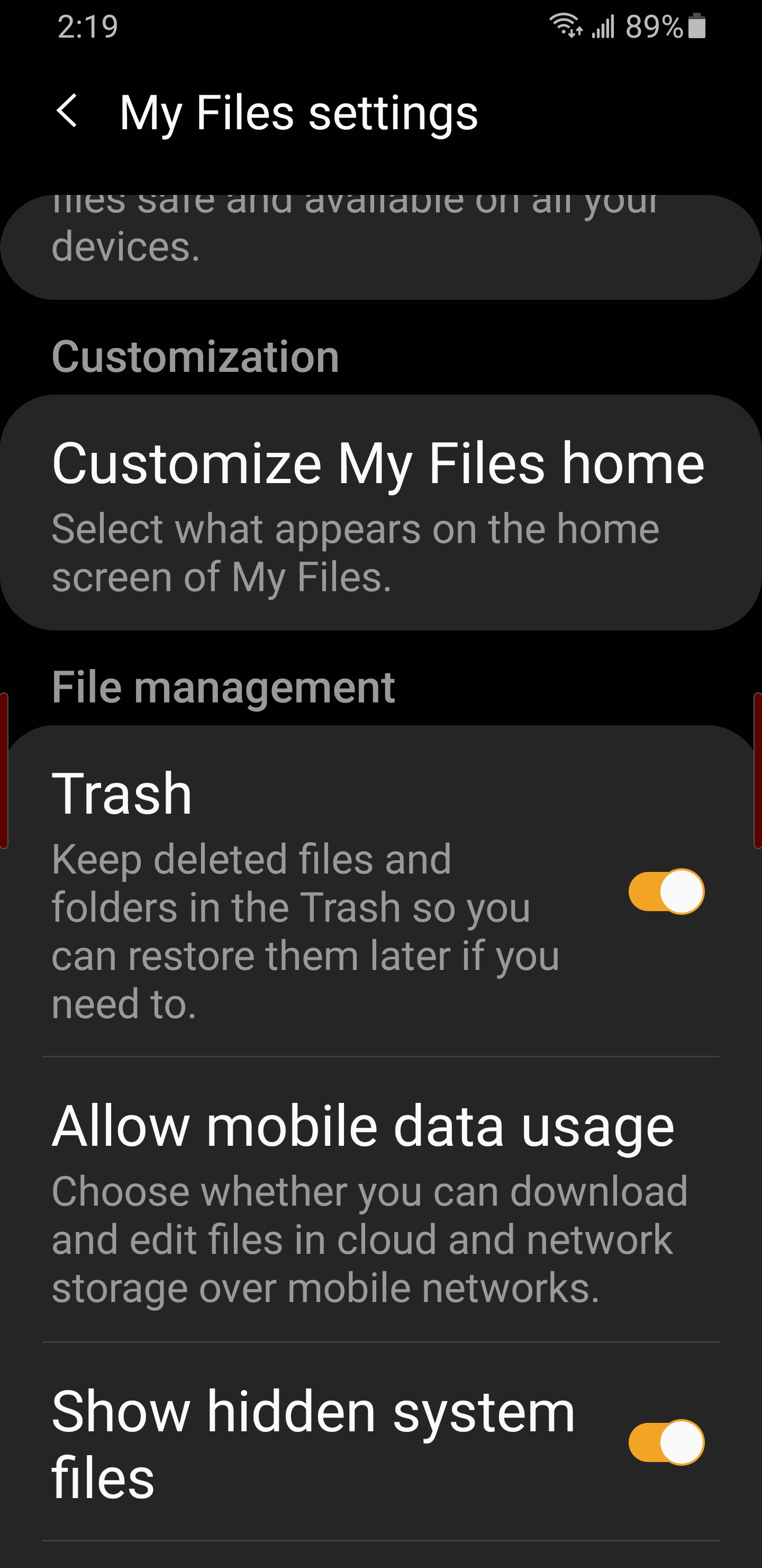 Solved: where is the trash in "my files" app? - Samsung Community - 1300469