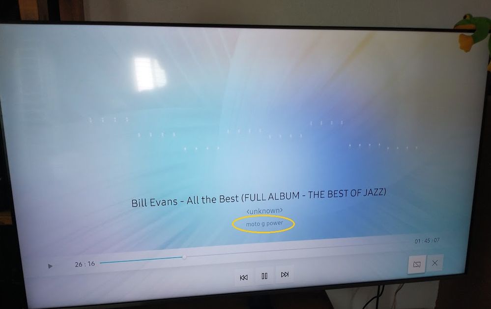 Bluetooth connection is allowing me to play music file from phone to Samsung TV