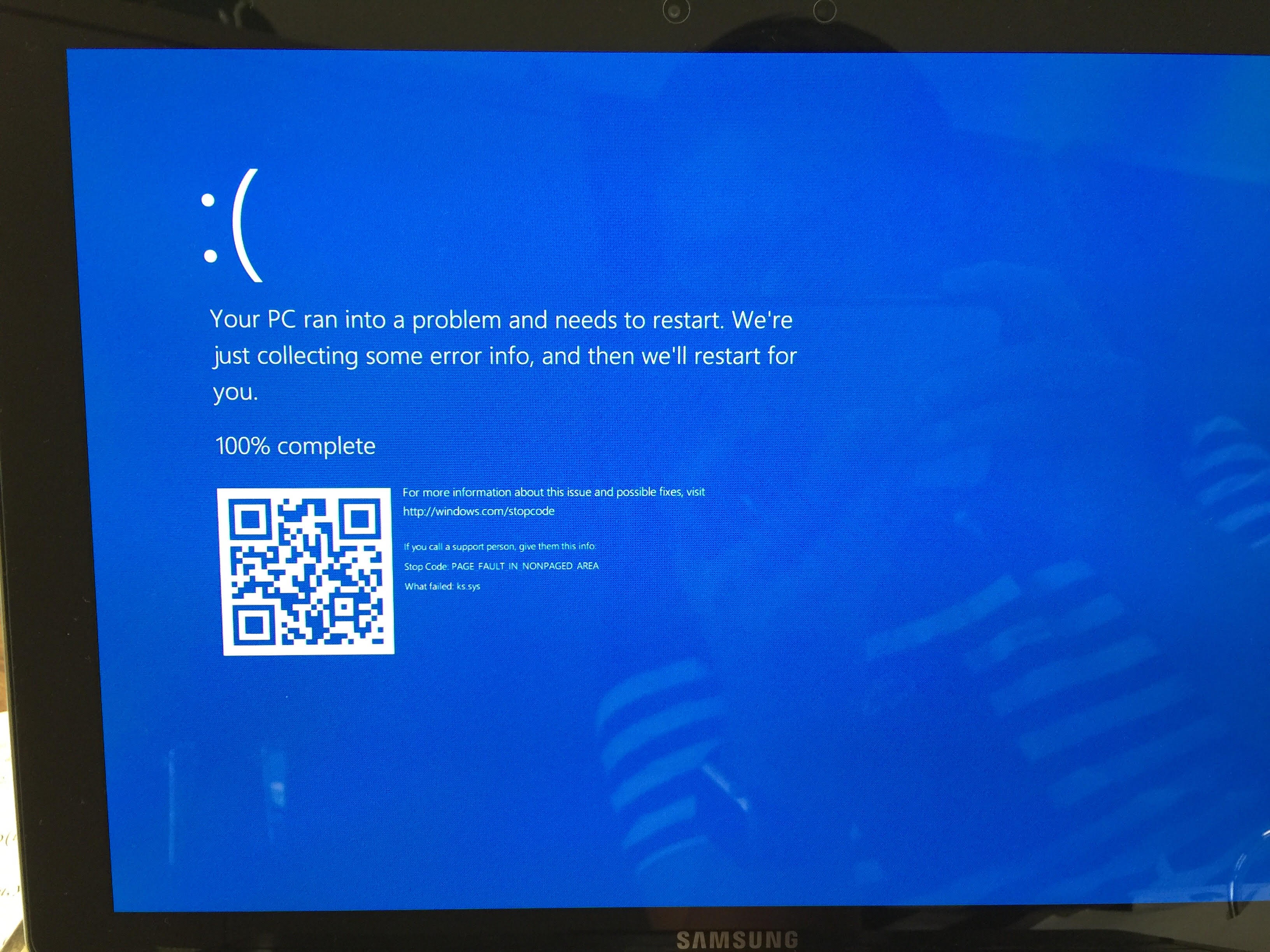 Solved: Samsung Tabpro S: Troubleshoot blue screen errors - Samsung