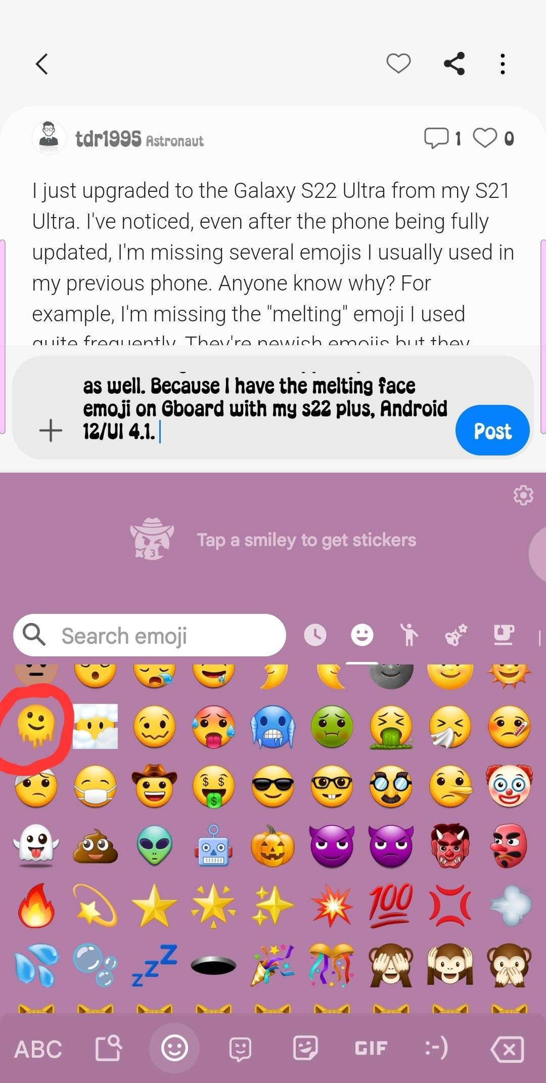 Missing Emojis On Galaxy S22 Ultra Keyboard Samsung Community 2254315 4741