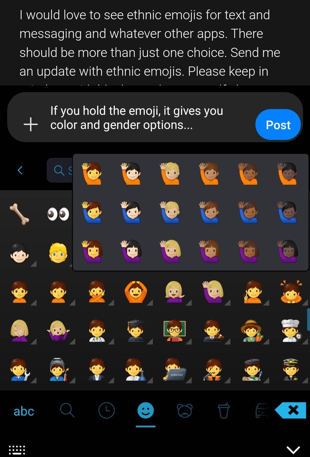 Solved: Ethnic Emojis - Samsung Community - 2267460