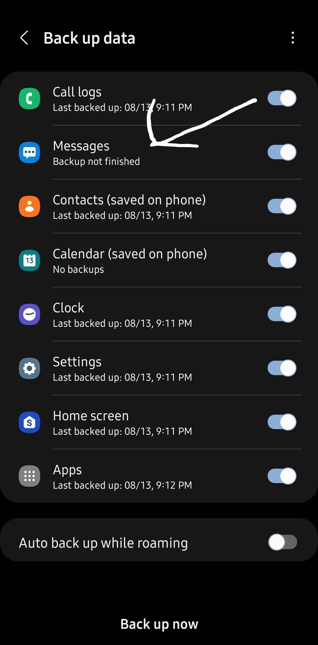 Solved: Messages are not backing up. - Samsung Community - 2346132