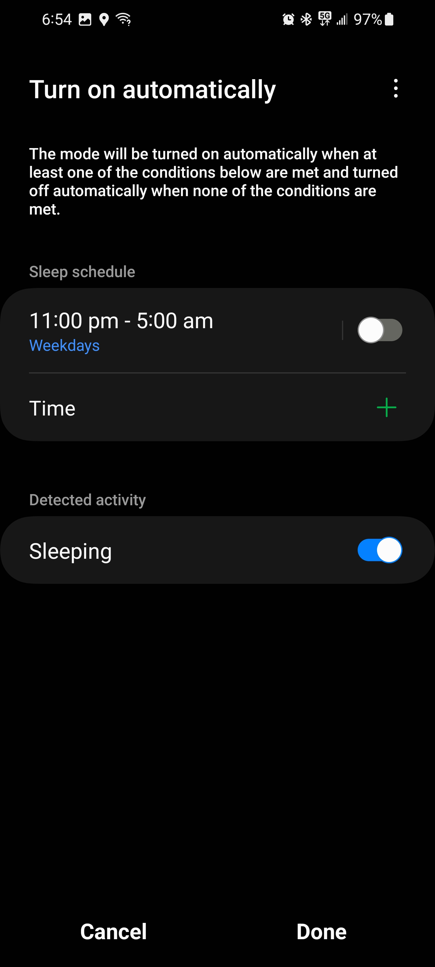 samsung bedtime mode not working